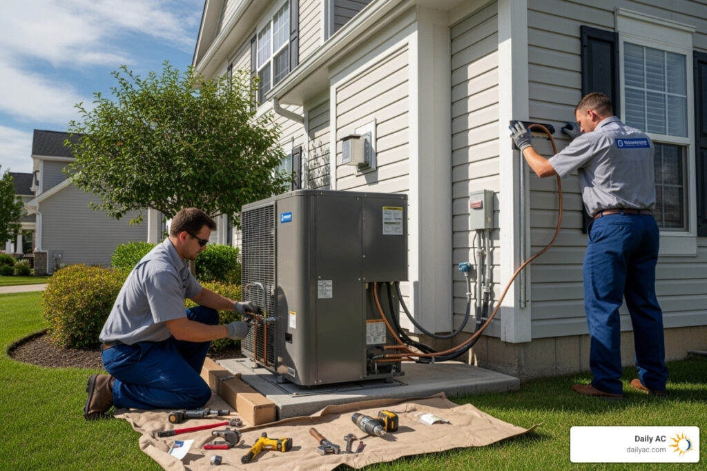 residential heat pump installation